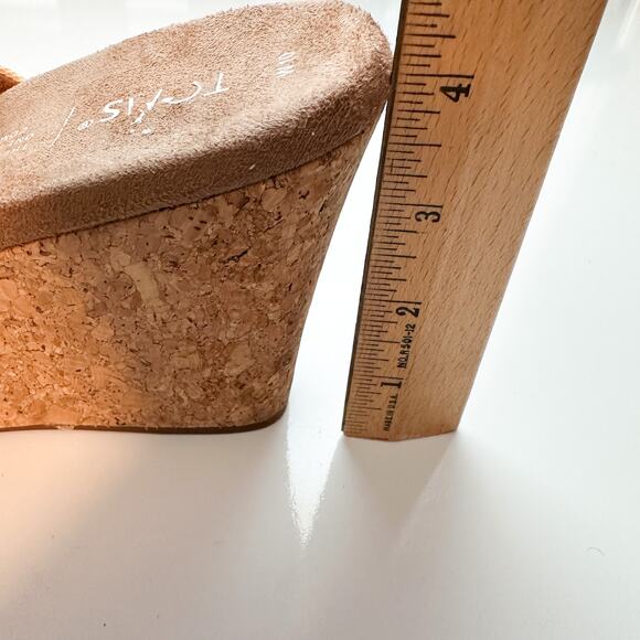 TOMS Monica Cork Wedge Mule Sandal Ombre Tan Orange Size 10 - Picture 11 of 11